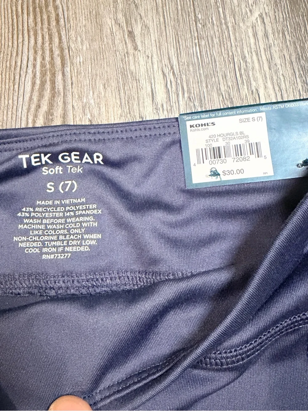 tek gear navy blue girls' leggings with side pocket